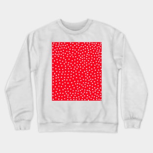 White Polka Dot Spots on Red Pattern Crewneck Sweatshirt